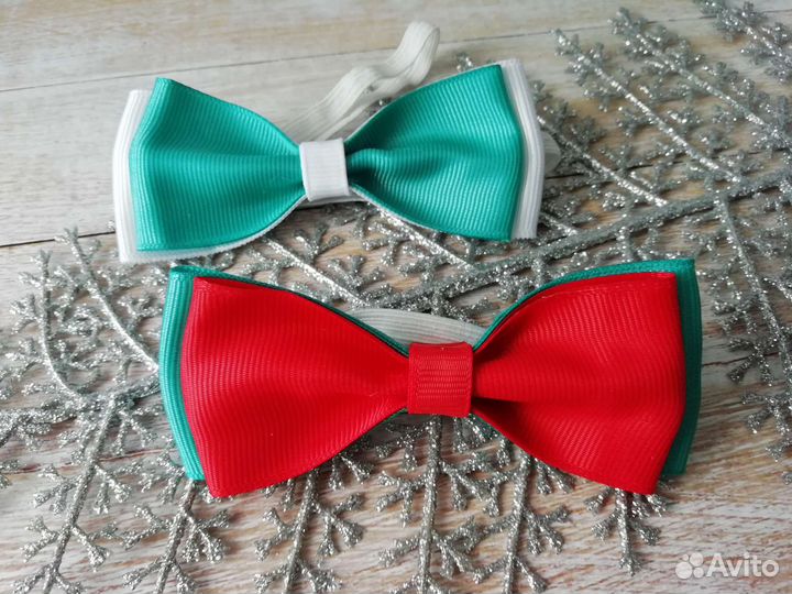 Новогодние галстук бабочки для мальчика