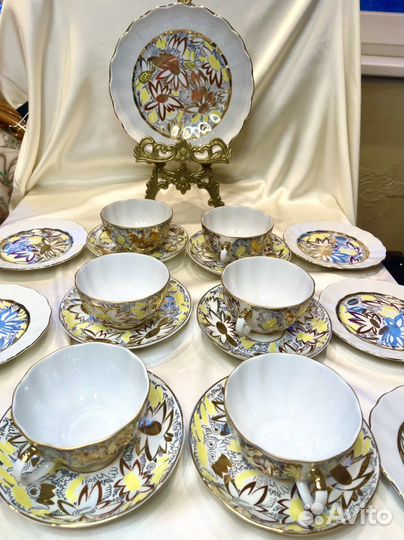 Набор пять Чайных троек « золотые ромашки» Новые