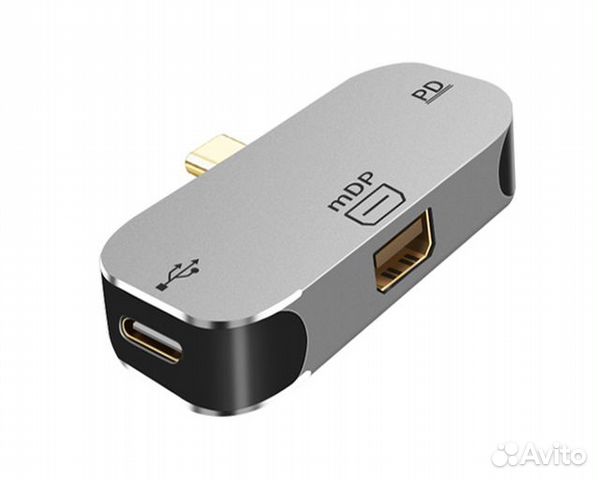 Адаптер Type C на Mini Display Port + Type C + PD