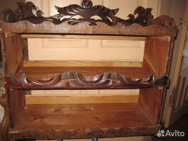 Полка для обуви деревянная резная