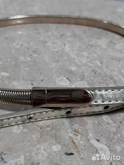 Женский металлический ремень змейка золотистого цв