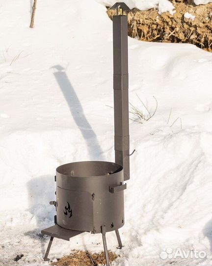 Казан, печь с трубой