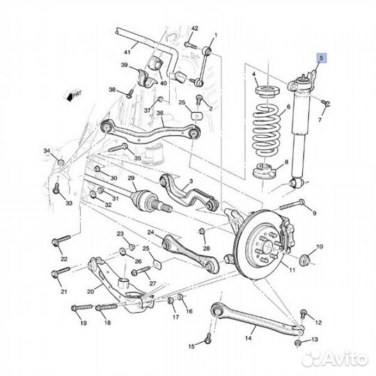 Амортизатор задний Cadillac XT-5 84896798