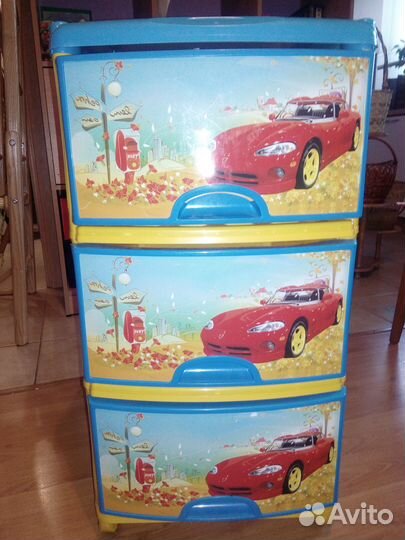 Детский комод пластиковый Тачки