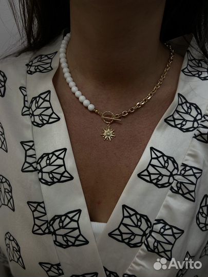 Колье из натуральных камней агат