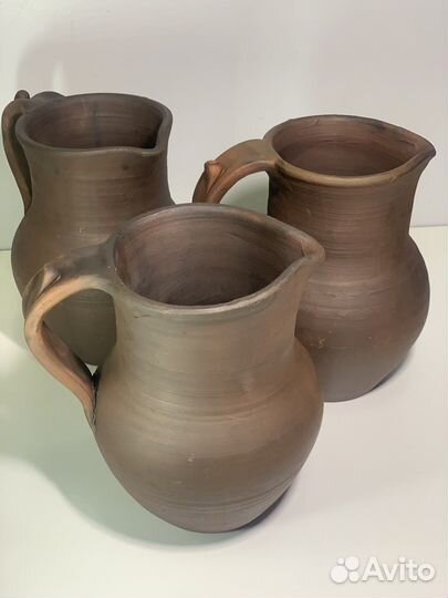 Кувшин глиняный, с ручкой, керамика