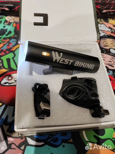Фонарь велосипедный 1000люмен west biking USB