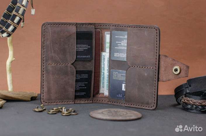 Обложка для документов натуральная кожа