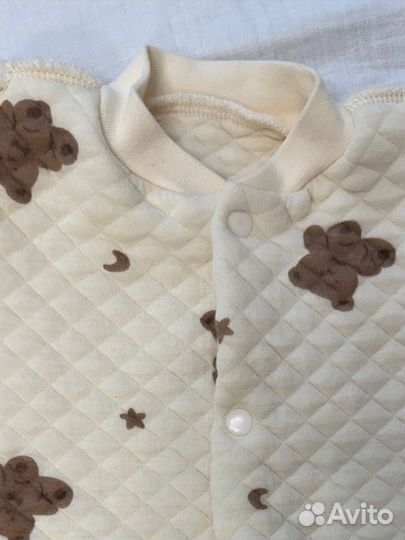 Утепленный комбинезон слип 56 размер с мишками