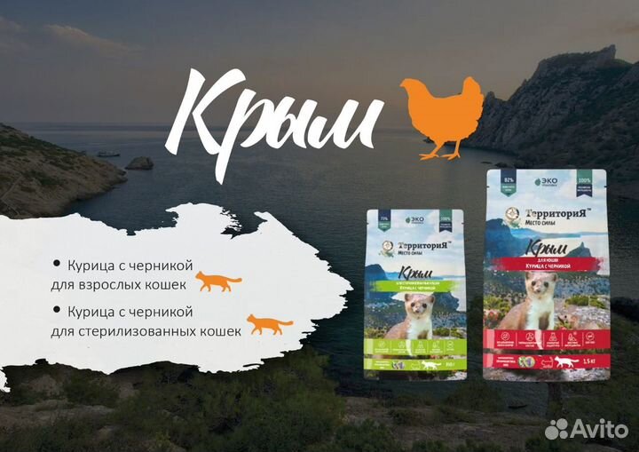 Корм супер премиум класса для кошек Территория