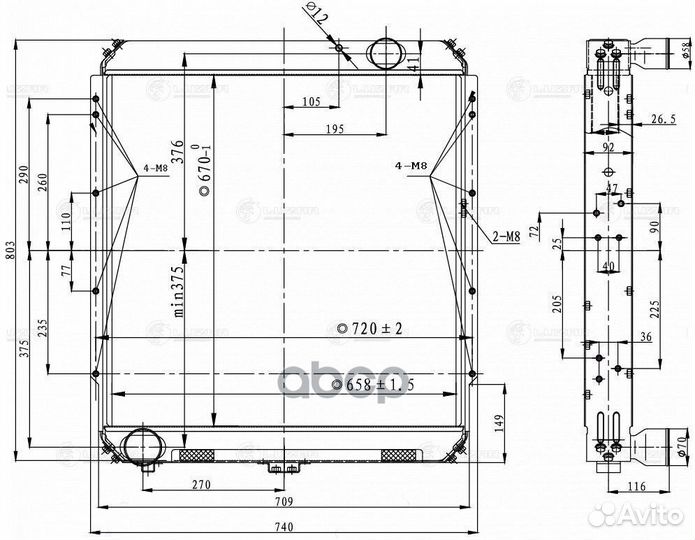 Радиатор охл. для а/м KMZ 4308 Cummins