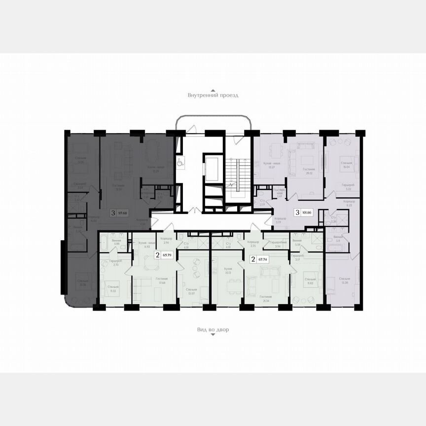 3-к. квартира, 97,7 м², 4/17 эт.