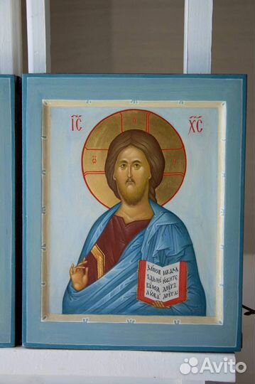 Рукописная икона. Венчальная пара