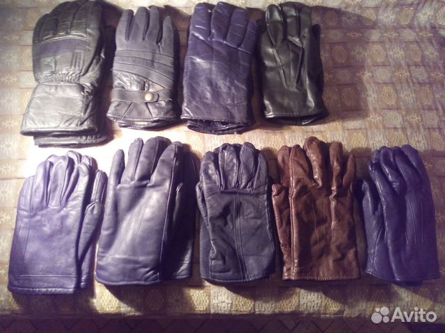 Мужские кожаные перчатки зимние