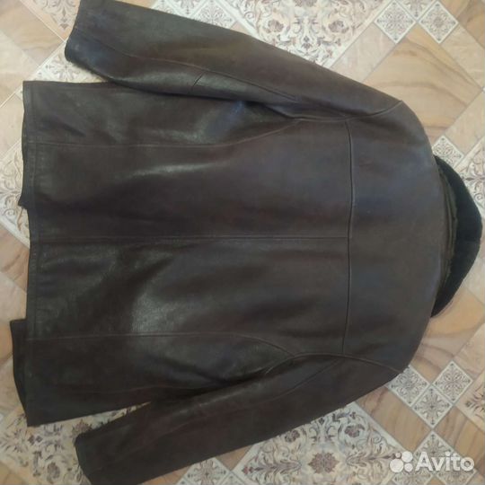 Зимняя кожаная куртка мужская