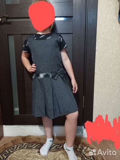 Сарафан школьный серый 128