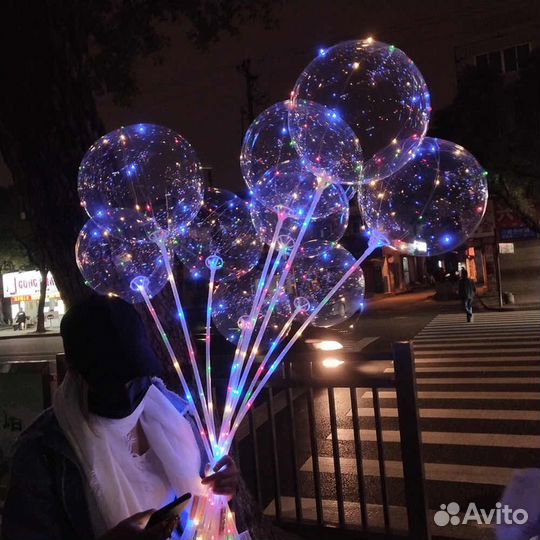 Светодиодные шары с подсветкой, баблс, бобо,букеты