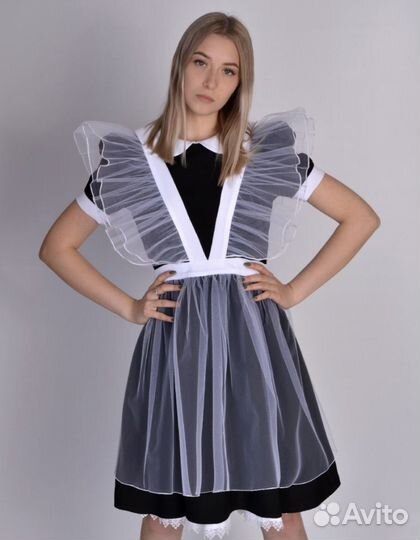 Белый школьный фартук