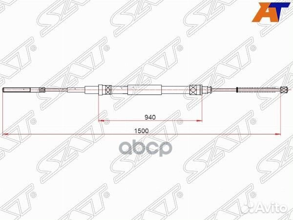 Трос ручного тормоза volkswagen golf III/vento