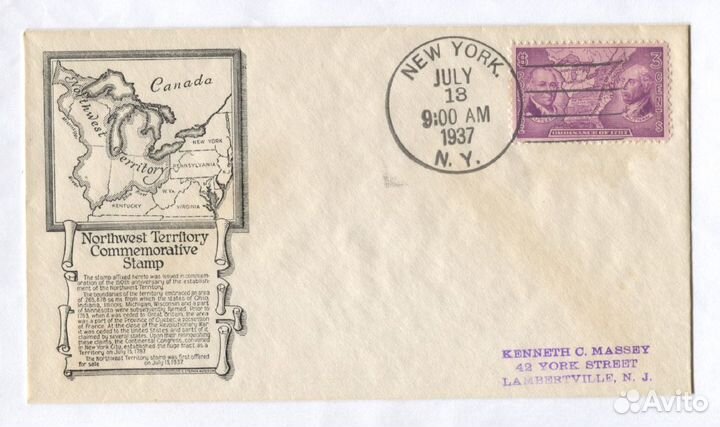 Почтовые конверты, США, 1936-1939 гг