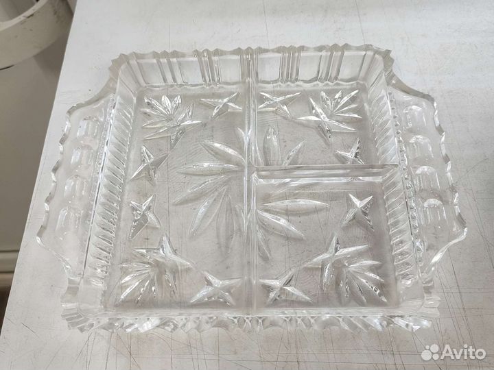 Хрустальная менажница СССР