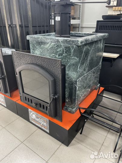 Чугунная печь для бани в змеевике Сибирь 25