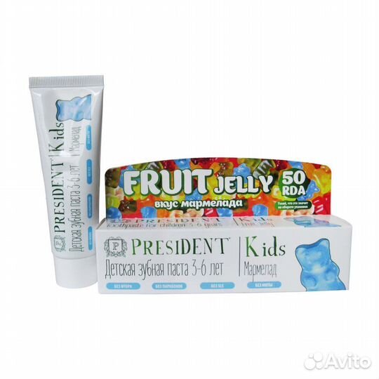 President. Зубная паста-гель детская 50 мл. Kids о