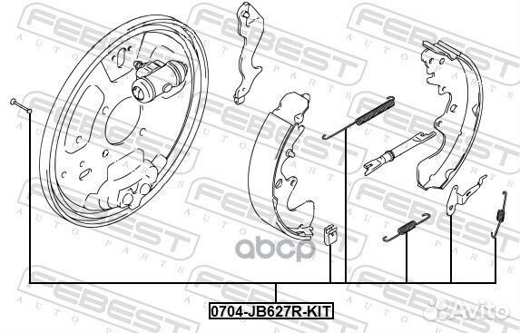 Монтажный комплект барабанных колодок suzuki grand