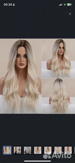 Парик омбре блонд под натуральные волосы