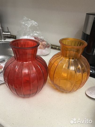 Вазы стекло 2 штуки