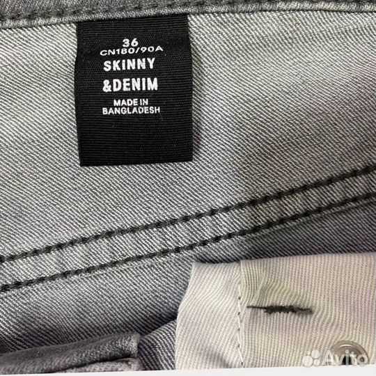 Мужские джинсы серые skinny&denim