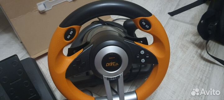 Игровой руль с педалями для пк 180 градусов