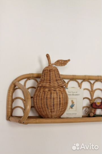 Шкатулка для украшений игрушек плетеная груша