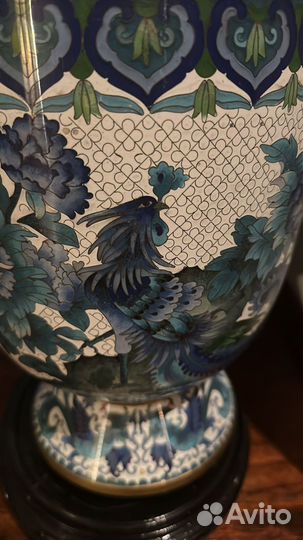 Роскошные парные напольные вазы Китай, клуазоне