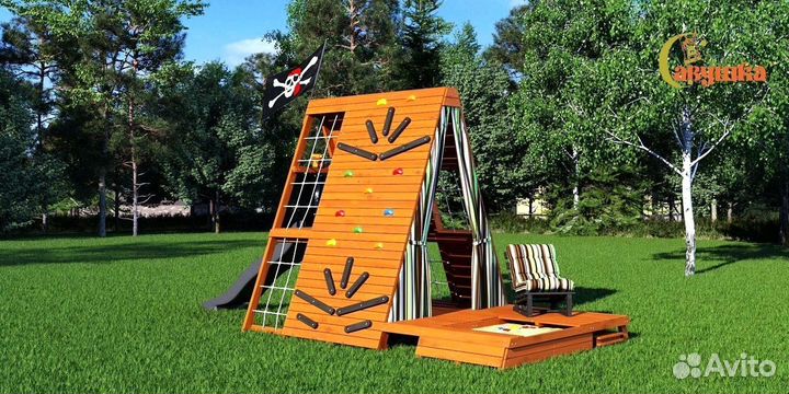 Игровая площадка Савушка База 4 с креслом