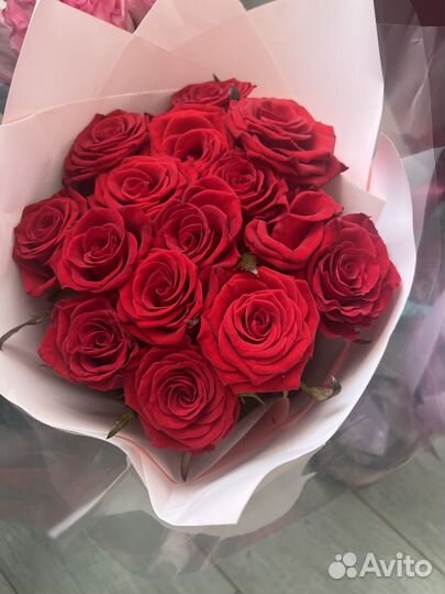 Букет роза Кения 40 см 15 штук