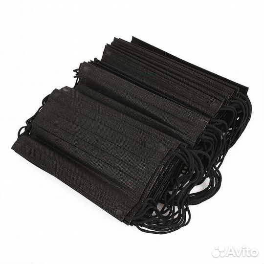 Маски одноразовые черные