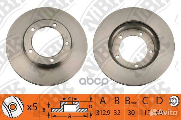 RN1224 nibk Диск тормозной Передний RN1224 NiBK