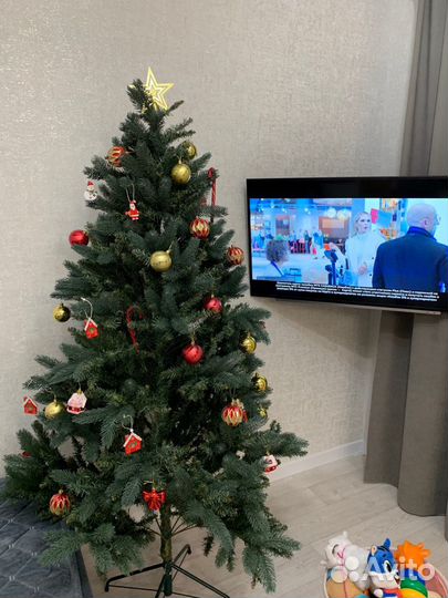 Елка искусственная голубая литая + пвх