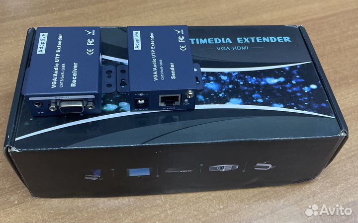 VGA аудио удлинитель-Extender до 100 метров по вит