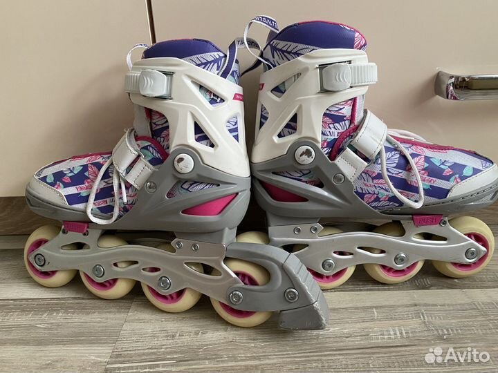 Роликовые коньки раздвижные 31-35 reaction rainbow