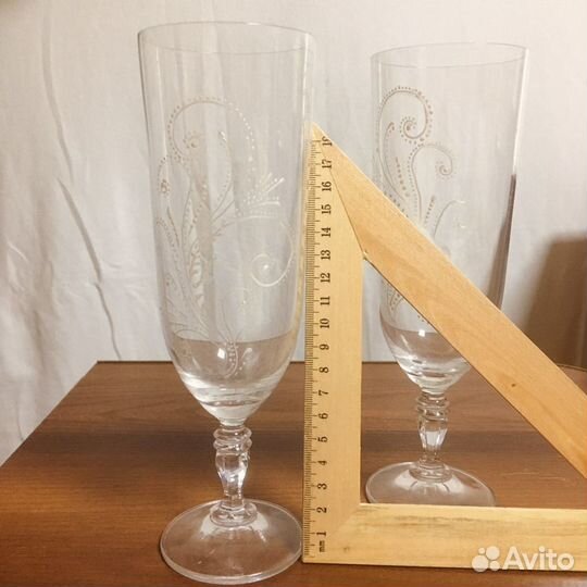 Фужеры тонкого стекла с гравировкой