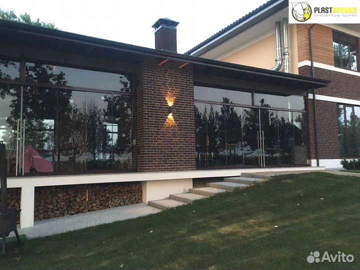 Безрамное остекление, окна пластиковые алюминиевые