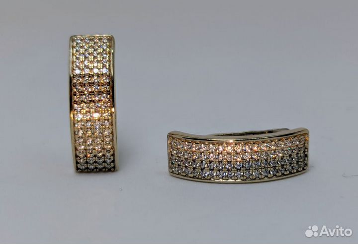 Золотые серьги белое золото 585