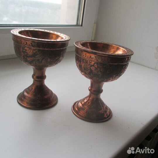 Медные старинные чаши