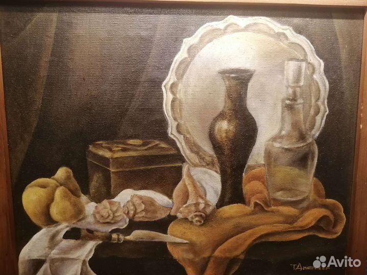 Картина маслом на холсте натюрморт Дмитриева