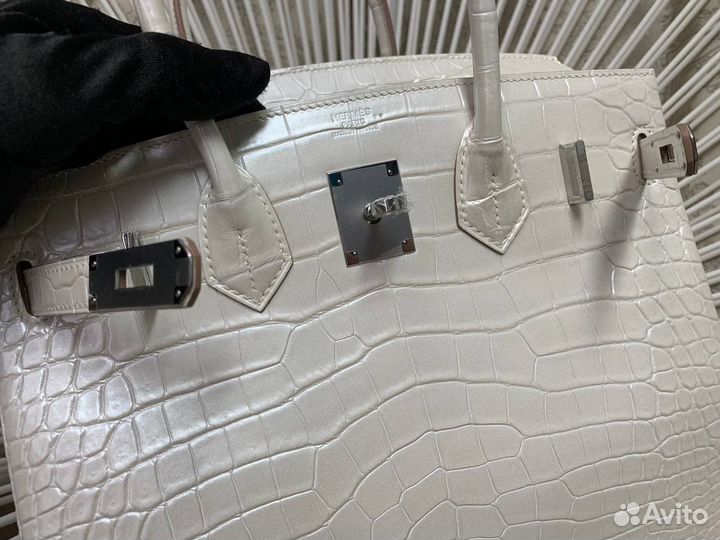 Сумка Hermes Birkin 30 перламутровая