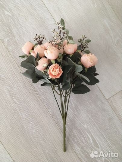 Искусственные цветы розы, хмель, лаванда