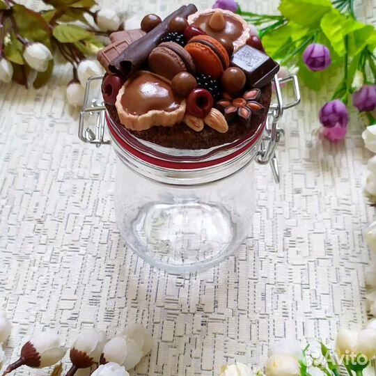 Посуда с декором из полимерной глины