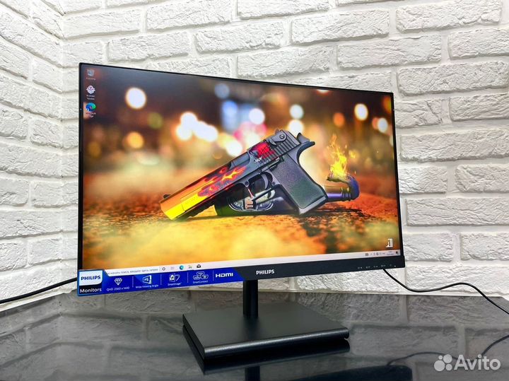 Монитор philips 245E1S/23.8/QHD/IPS/75Hz
